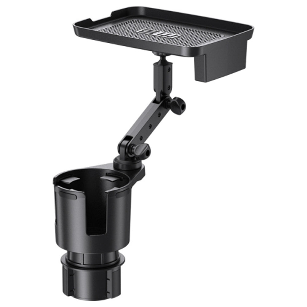 2-in-1 Adjustable Car Cup Holder with Rotating Tray