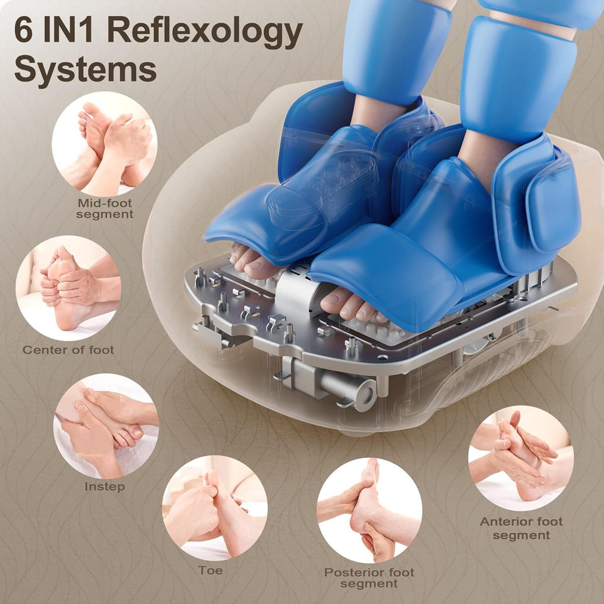 2-in-1 Shiatsu Foot & Calf Massager with Heat
