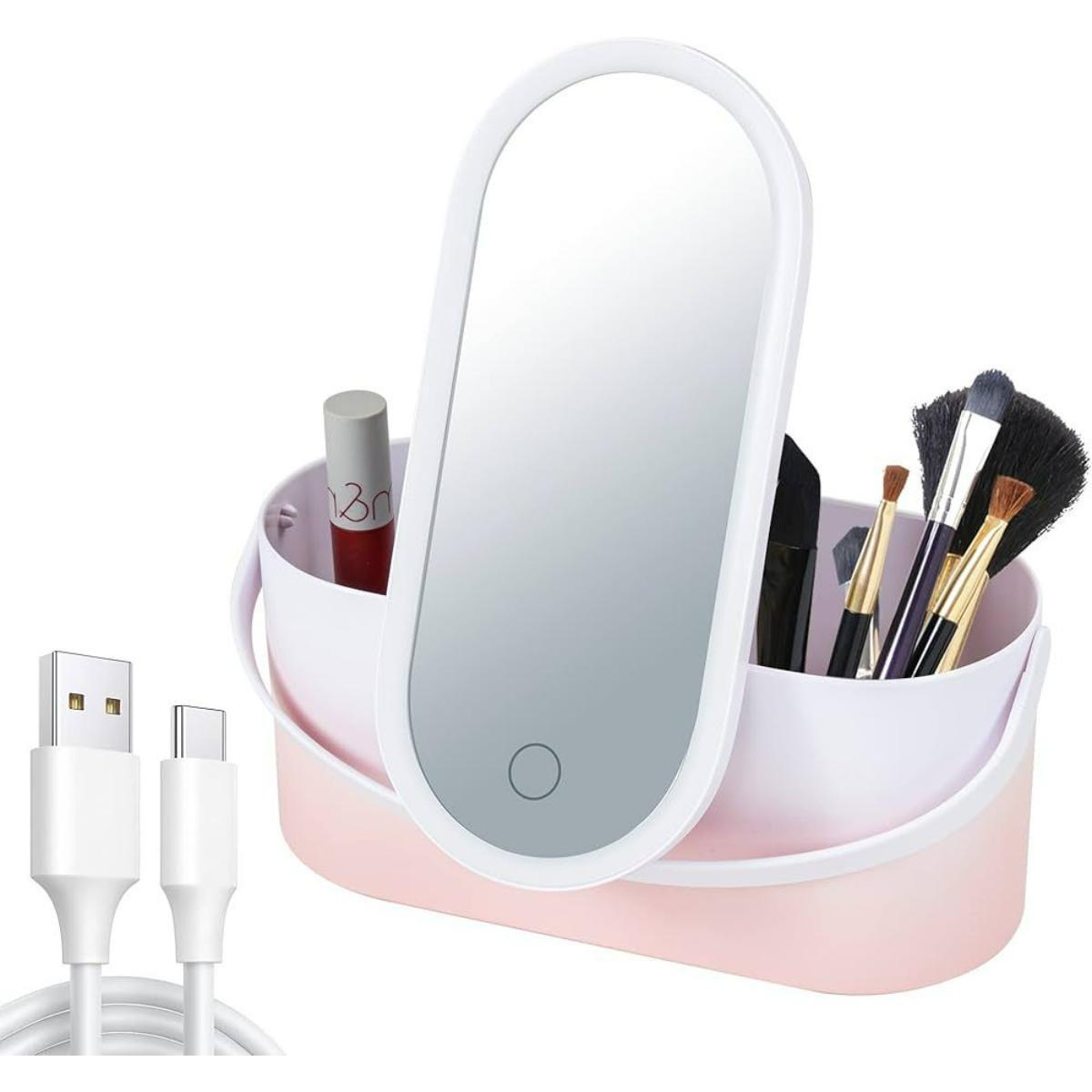 LED Makeup Mirror Organizer