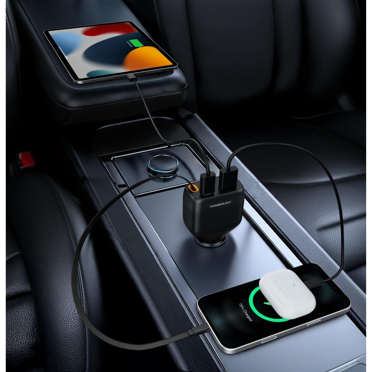 Powerology Cyber 81W Retractable Car Charger