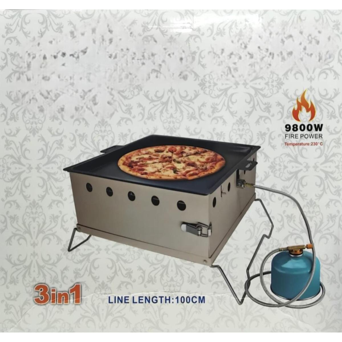 3-in-1 Portable Outdoor Gas Pizza Oven