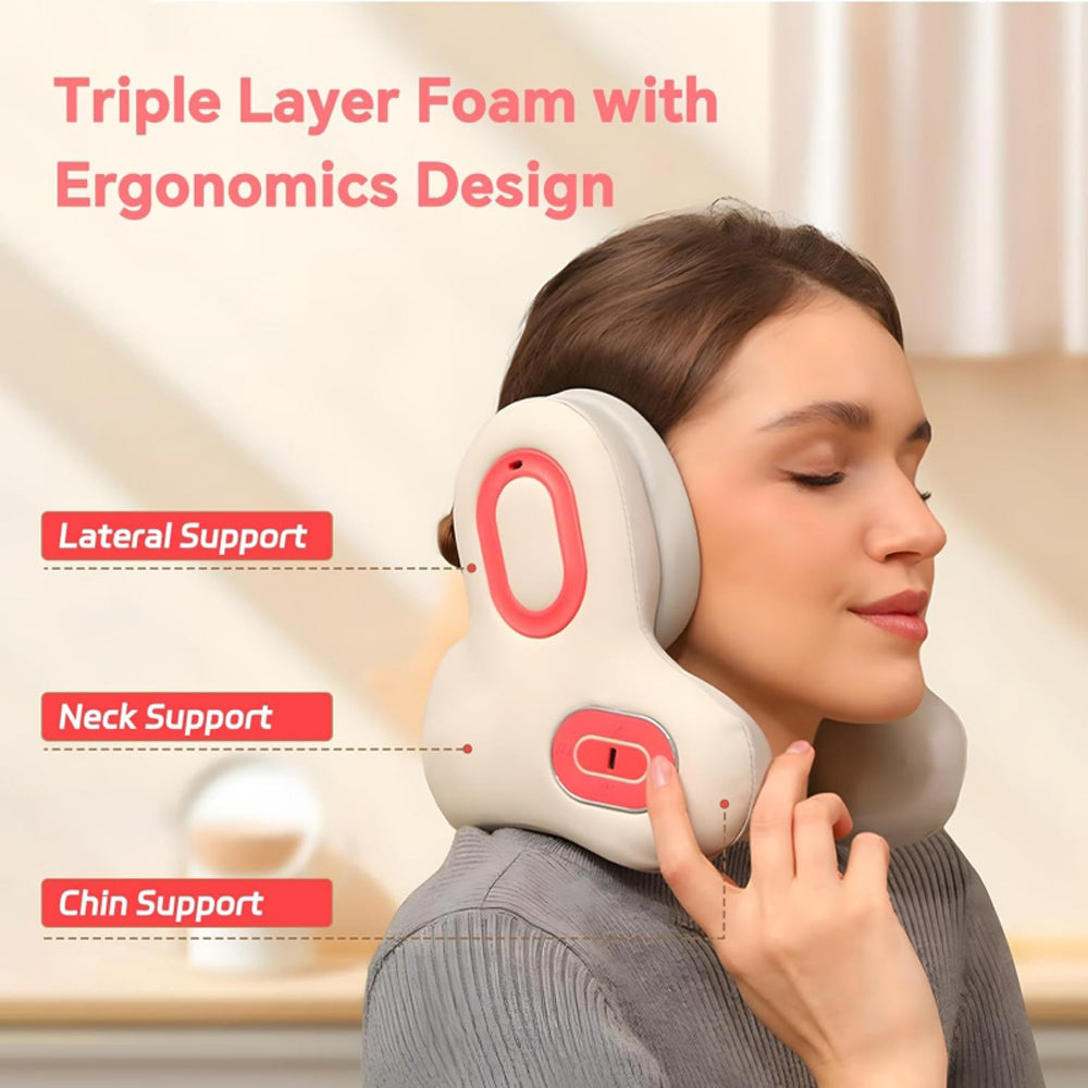 3-in-1 Bluetooth Heated Memory Foam Travel Pillow