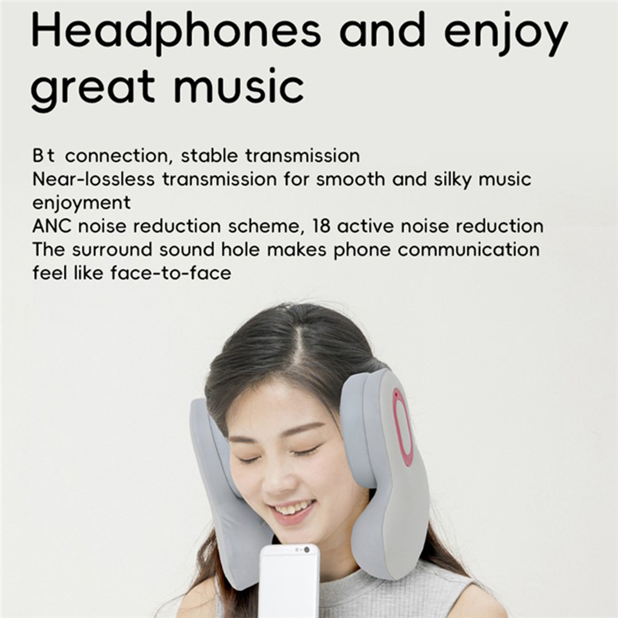3-in-1 Bluetooth Heated Memory Foam Travel Pillow