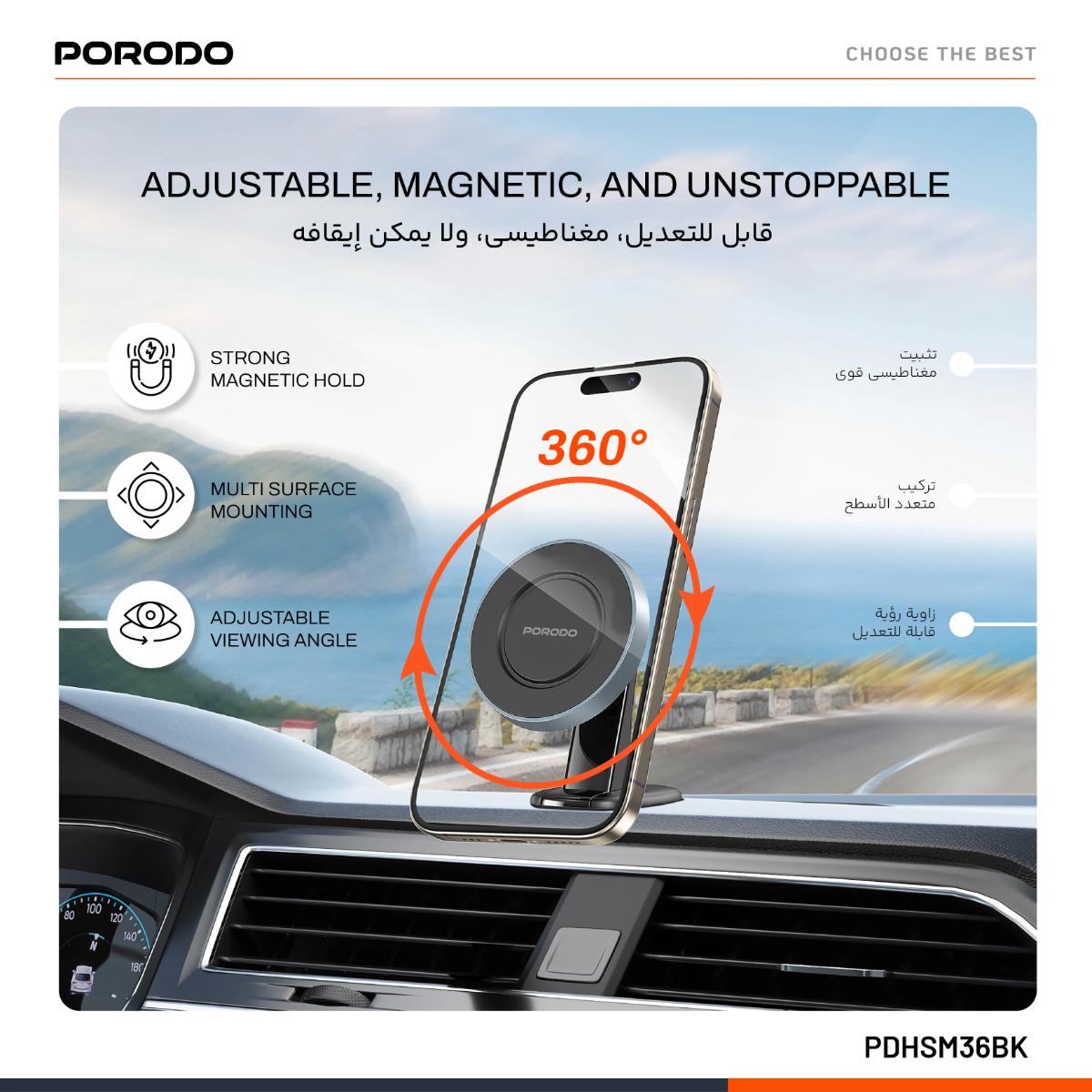 Porodo Dual Mount MagSafe Phone Holder