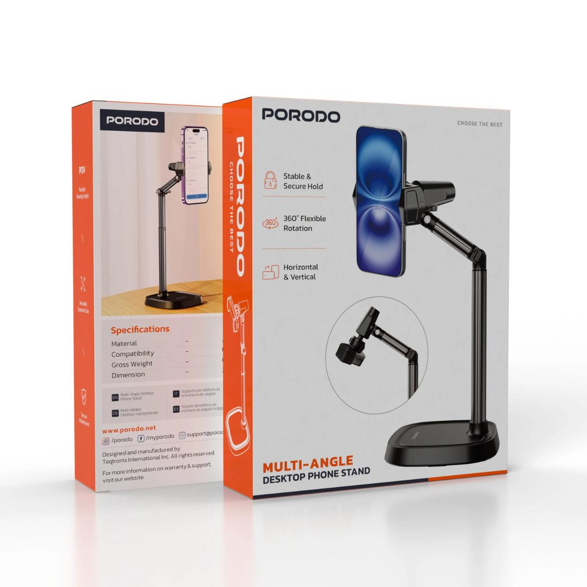 Porodo Multi-Angle Desktop Phone Stand