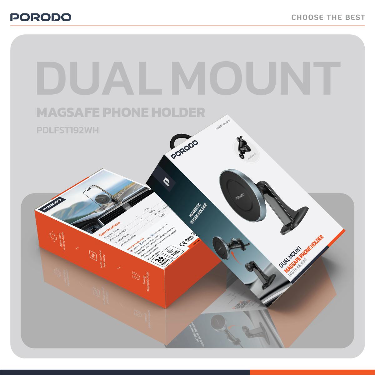 Porodo Dual Mount MagSafe Phone Holder