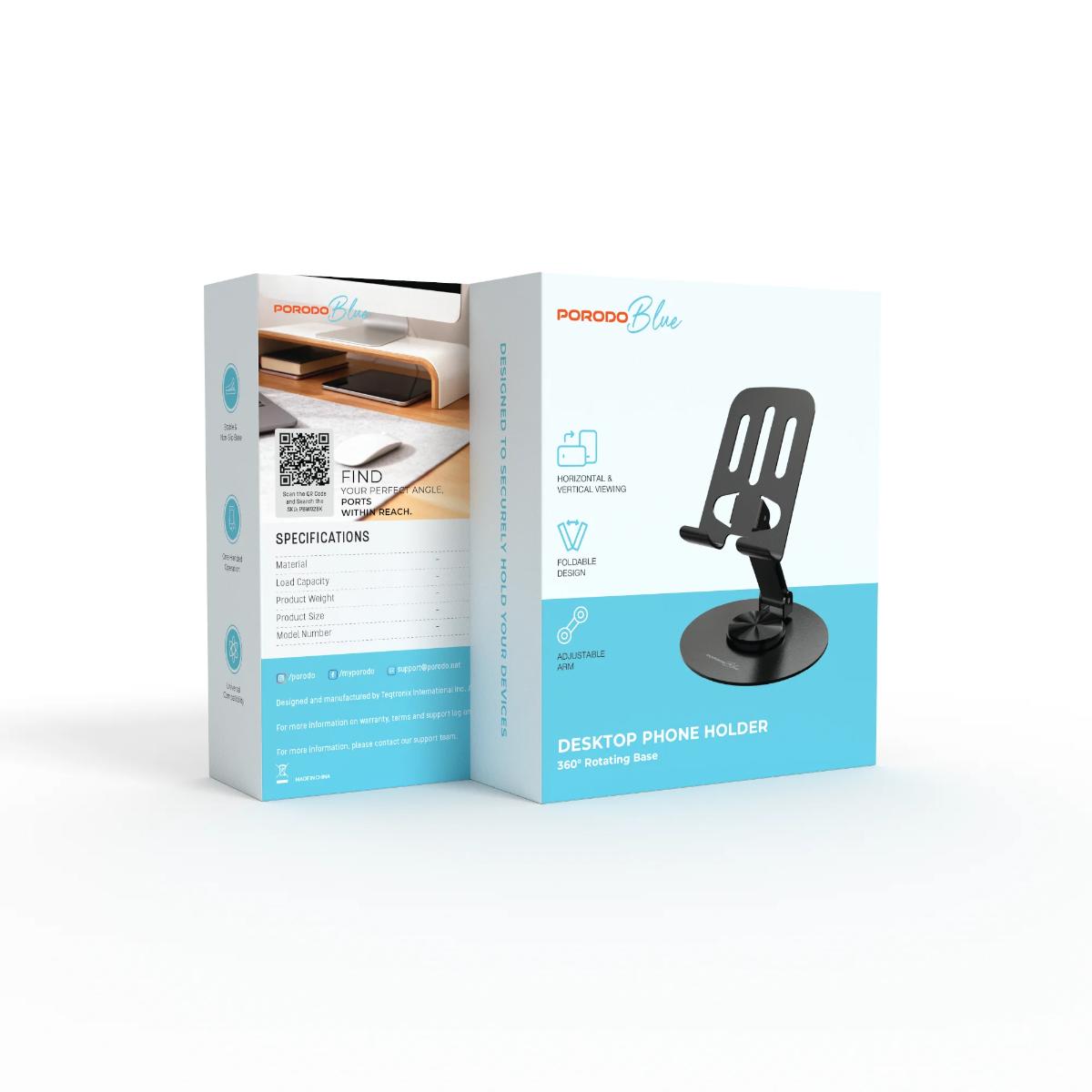 Porodo Blue 360° Desktop Phone Stand