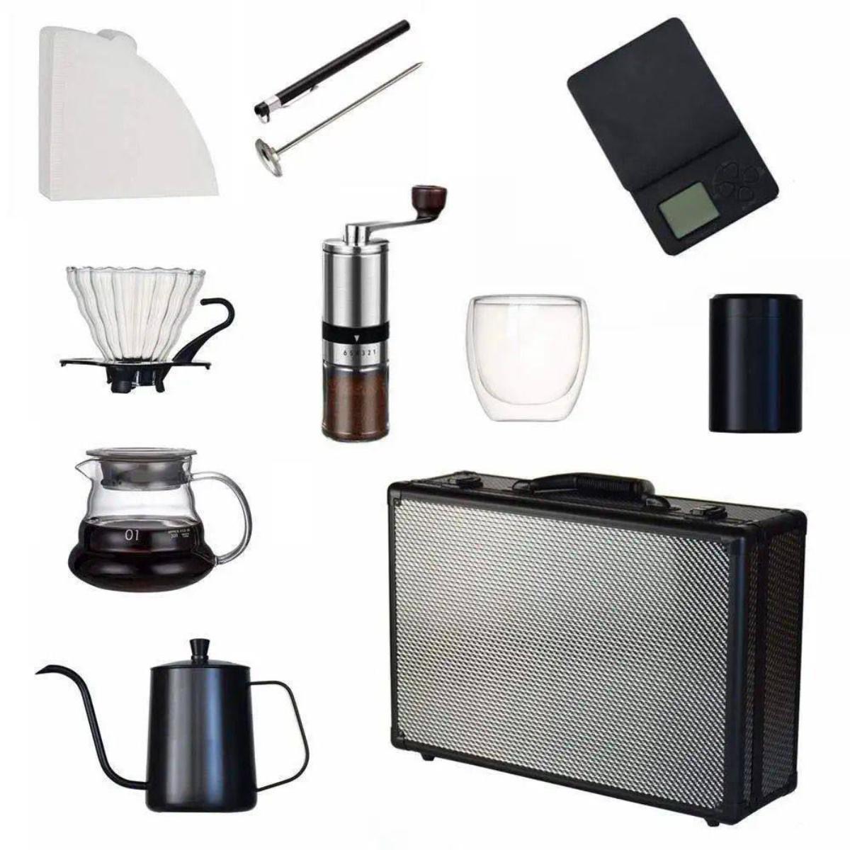 Portable Coffee Travel Set with Grinder