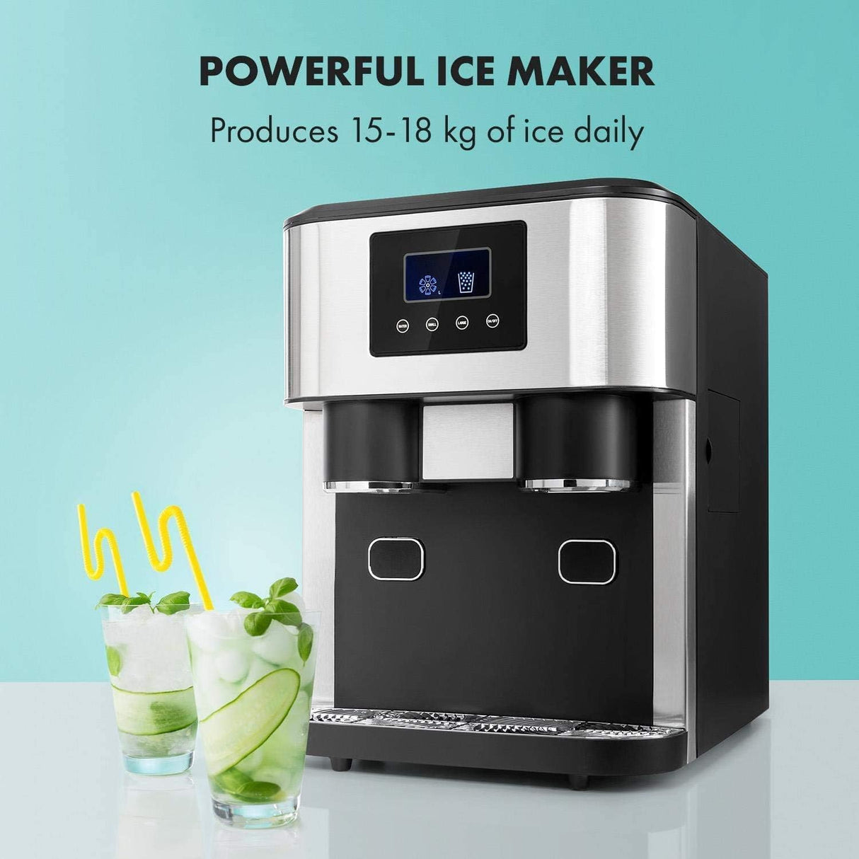 3-in-1 Countertop Ice Maker Machine – Ice Cubes, Crushed Ice & Cold Water Dispenser with Touch LCD