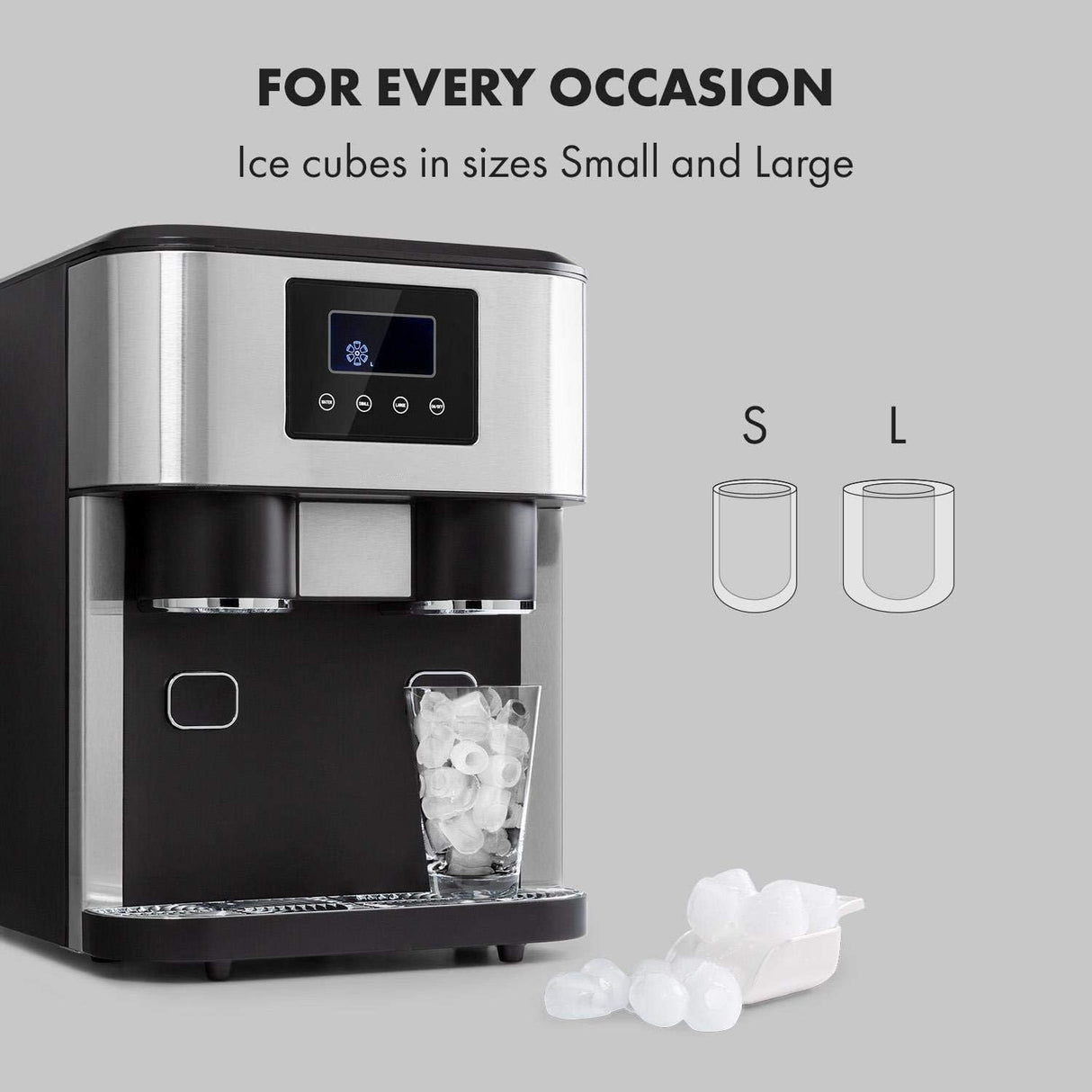 3-in-1 Countertop Ice Maker Machine – Ice Cubes, Crushed Ice & Cold Water Dispenser with Touch LCD