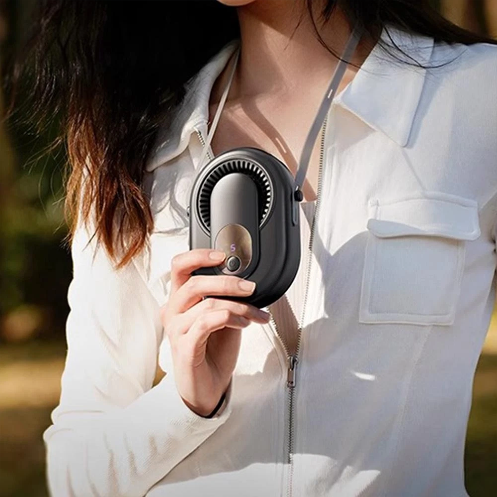 4-Speed Hanging wearable neck and waist fan with Digital Display | Portable Fan | Tradeo Shopping
