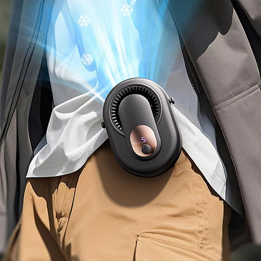 4-Speed Hanging wearable neck and waist fan with Digital Display | Portable Fan | Tradeo Shopping
