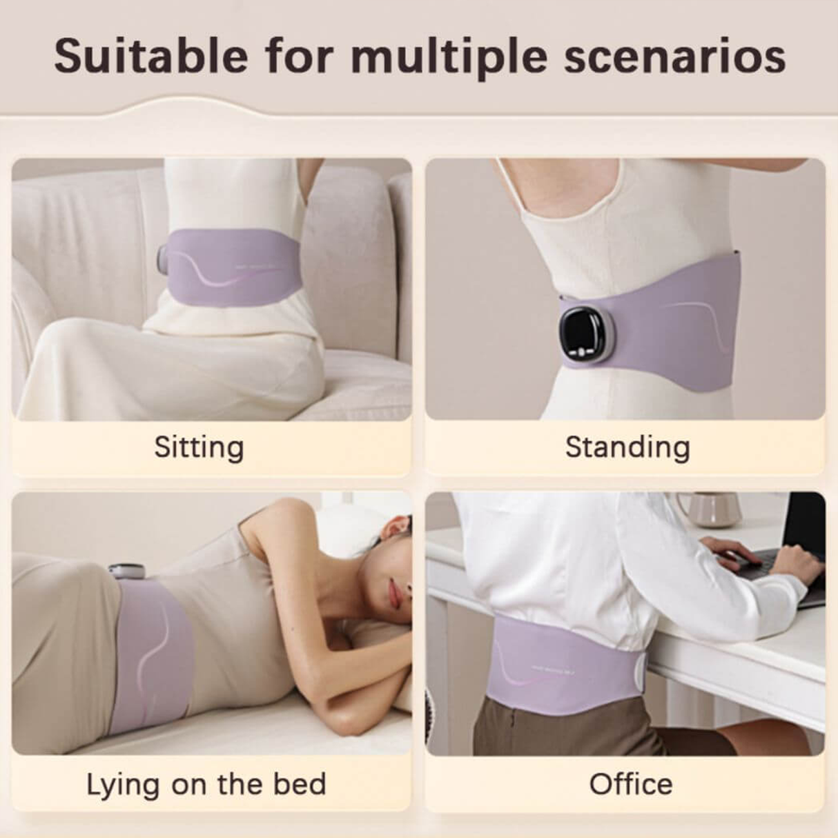 4-in-1 Waist Belt Massager – Heat, Vibration by TechLove