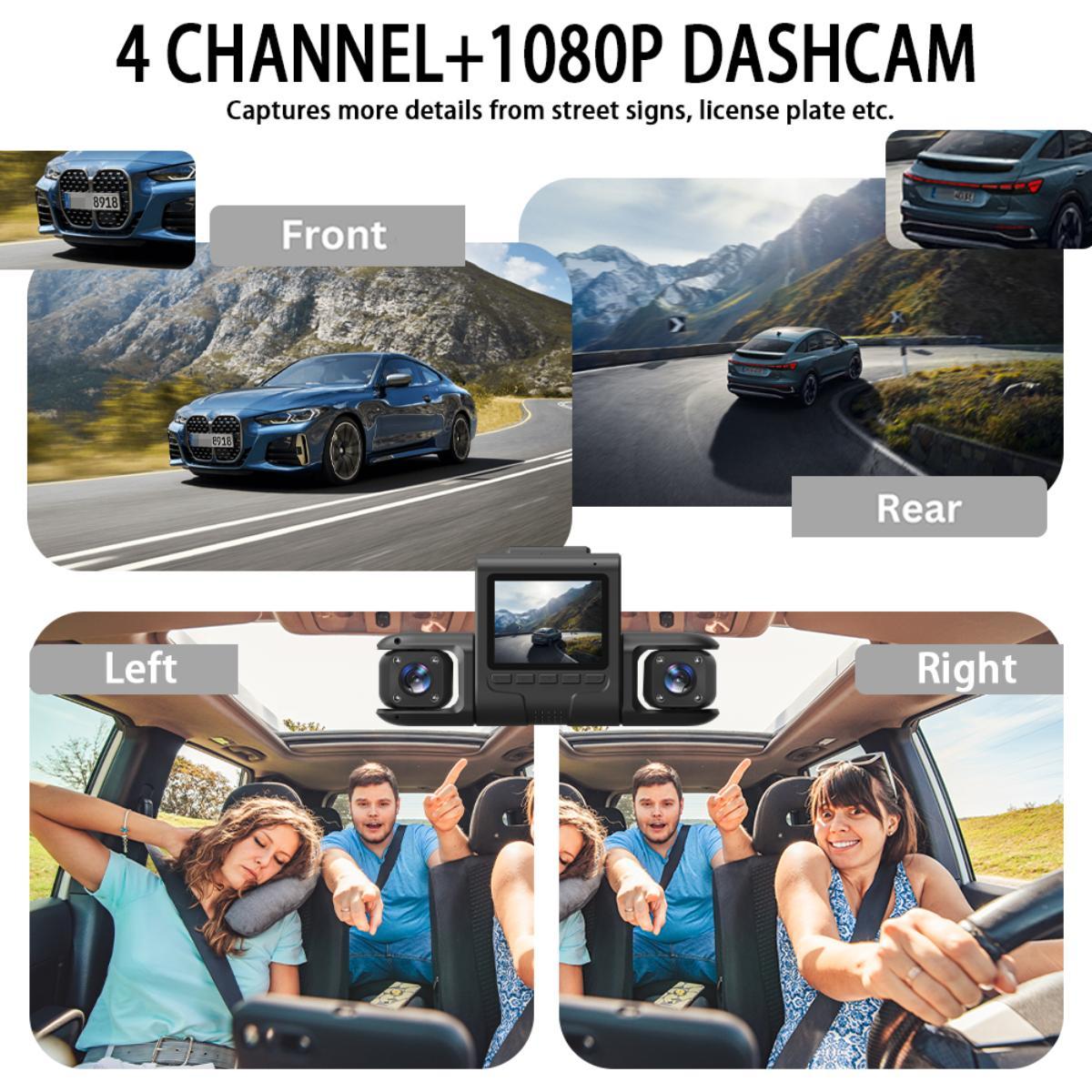 4 Camera Dash Cam 1080P WiFi GPS Car DVR