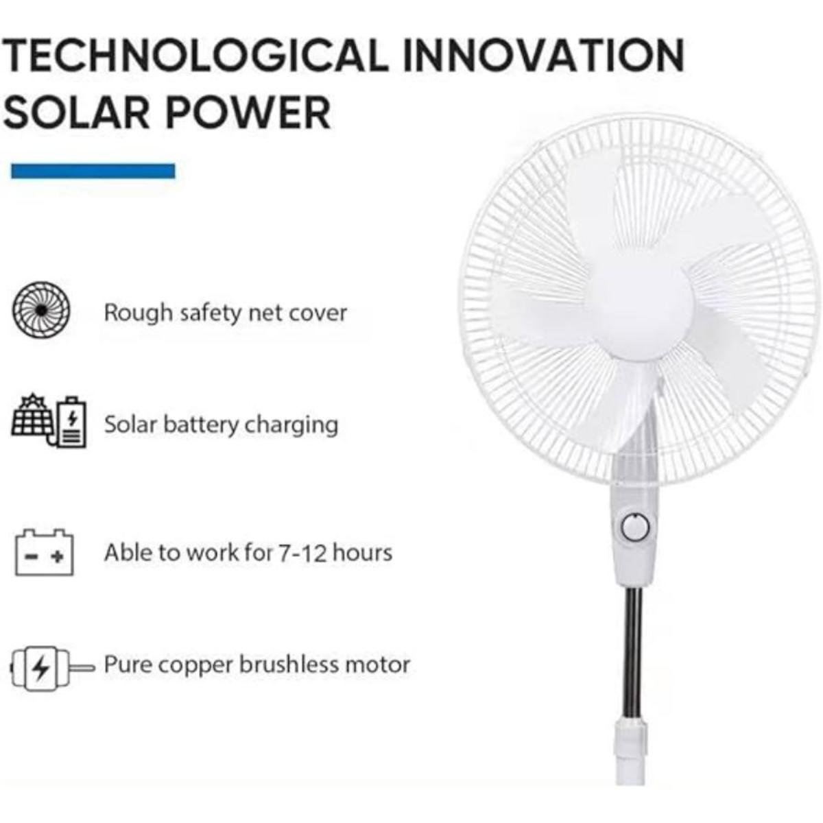 Solar Powered Standing Fan with Panel
