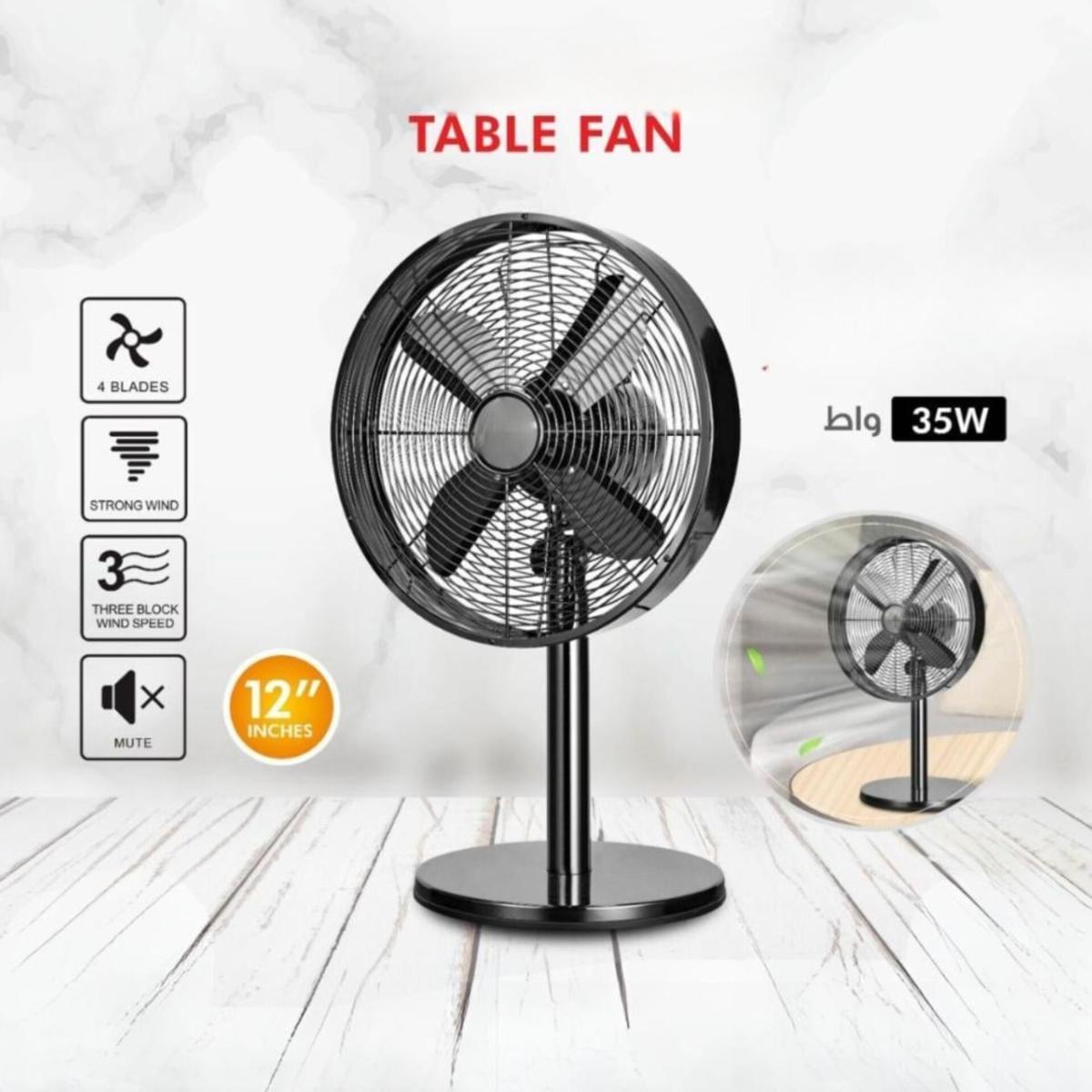 12 Inch Table Fan with 4 Blades