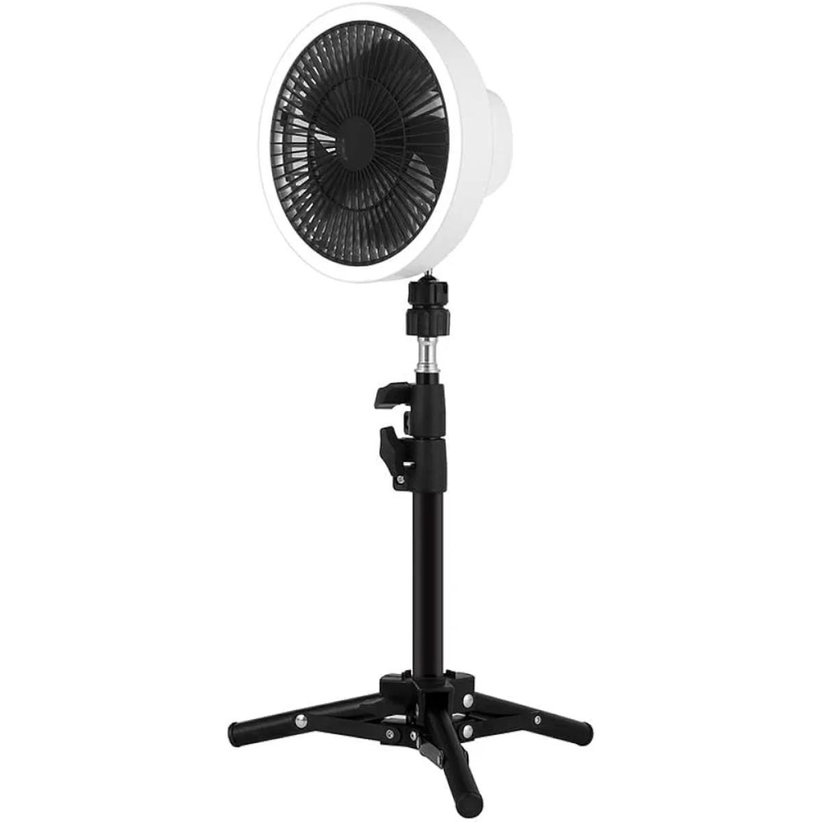 3-in-1 Portable Table Fan with LED Ring Light,