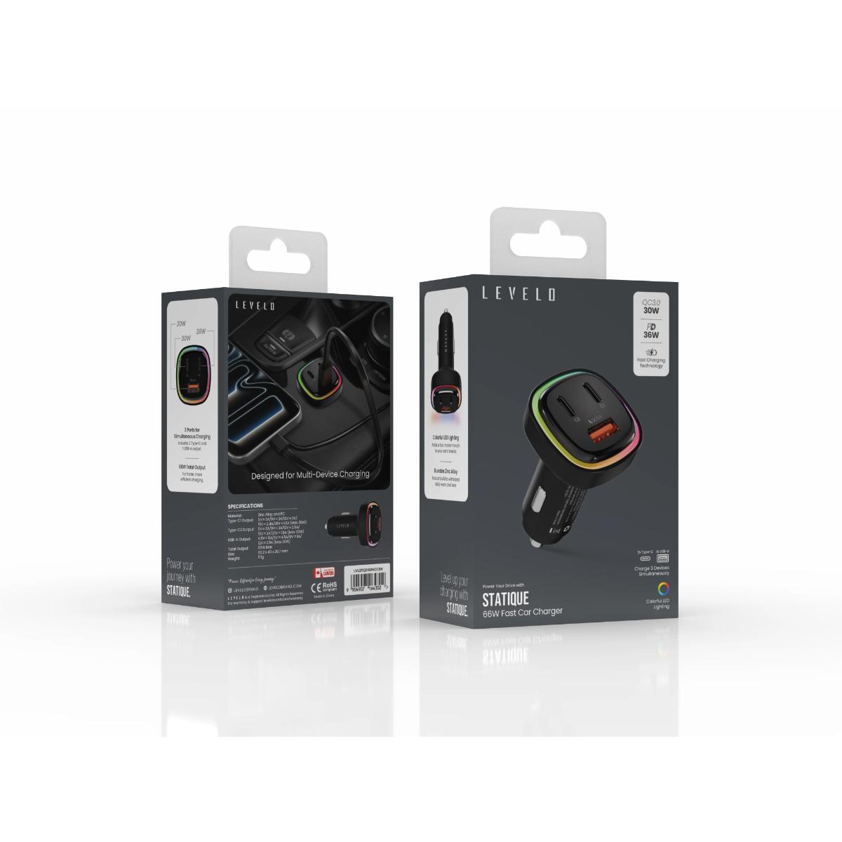 Levelo Statique 66W Car Charger