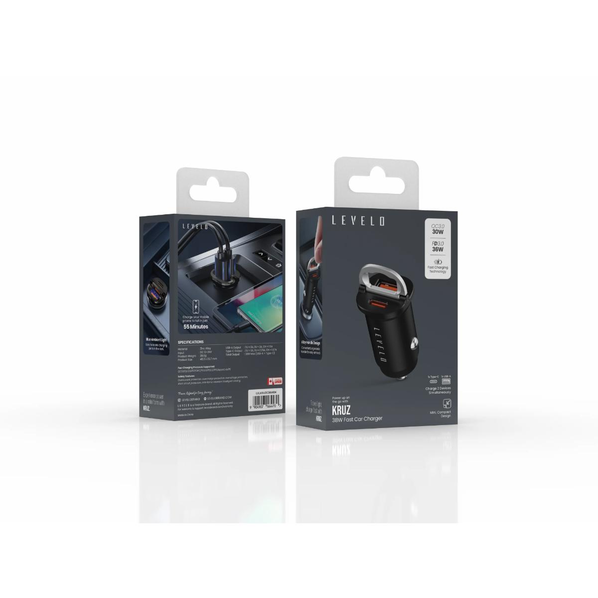 Levelo Kruz 38W Fast Car Charger