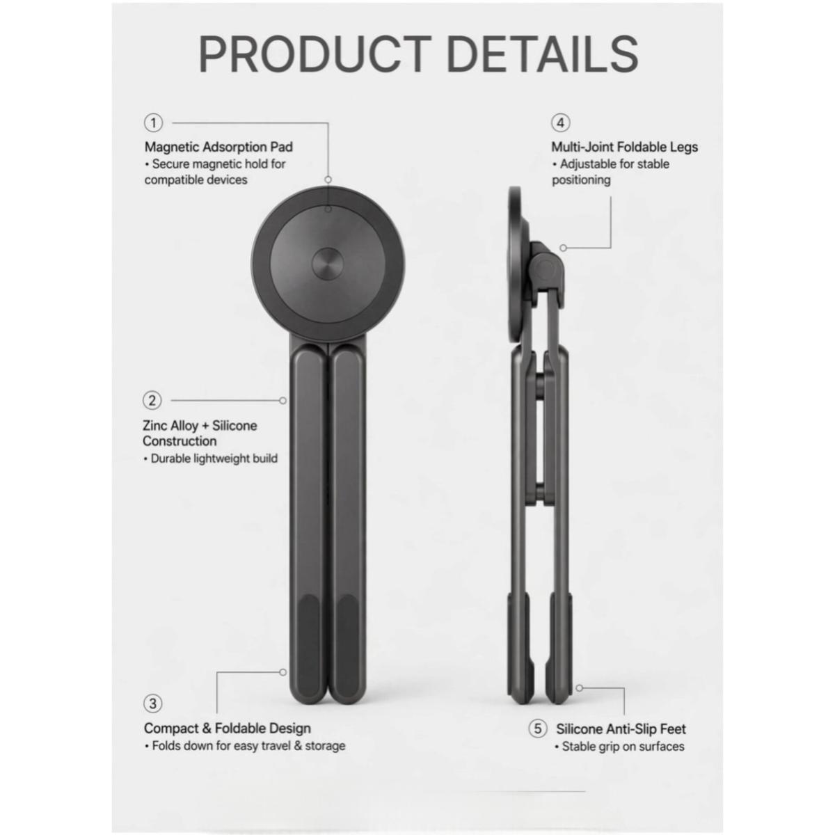 Foldable Magnetic Travel Phone Stand