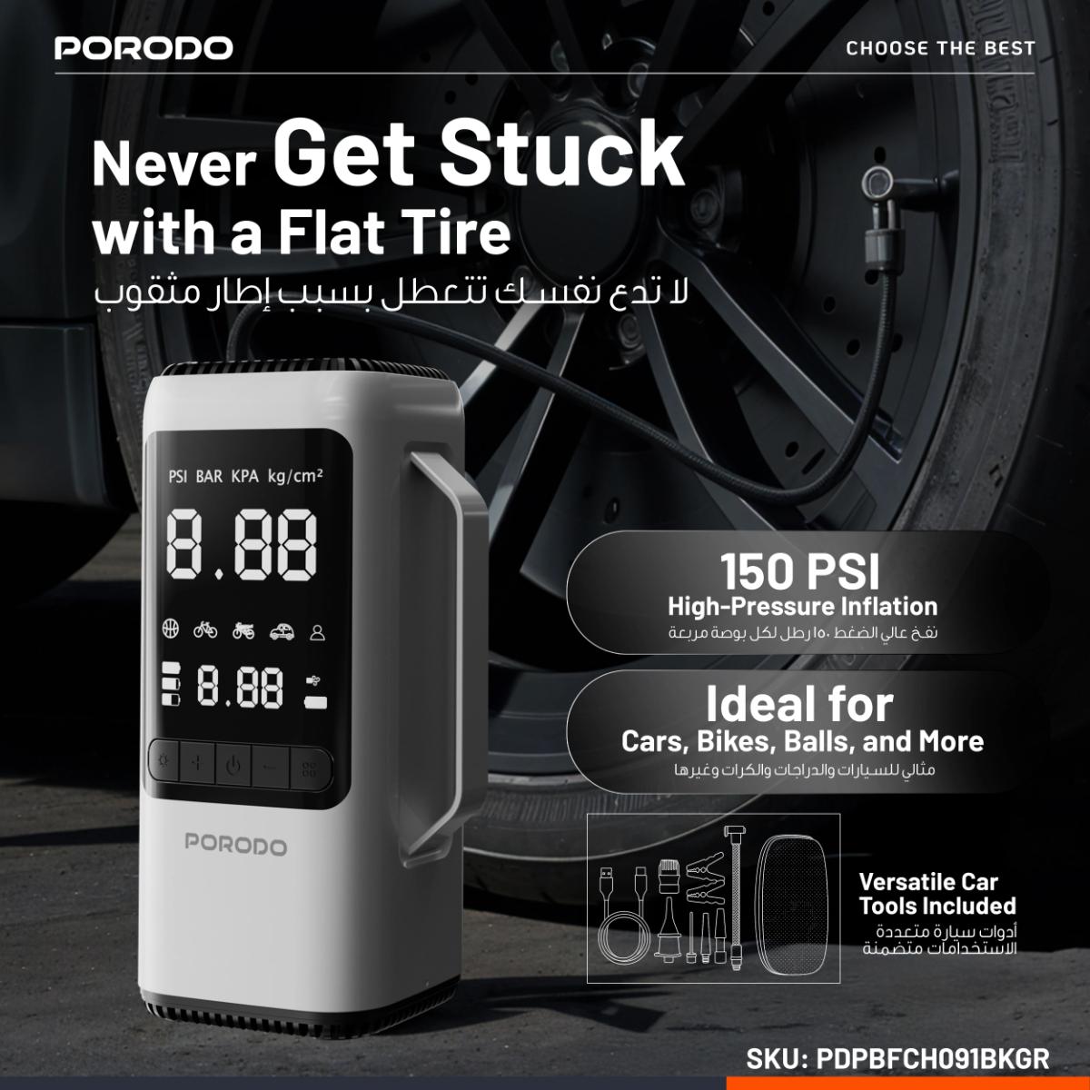 Porodo 6-in-1 Emergency Car Power Tool