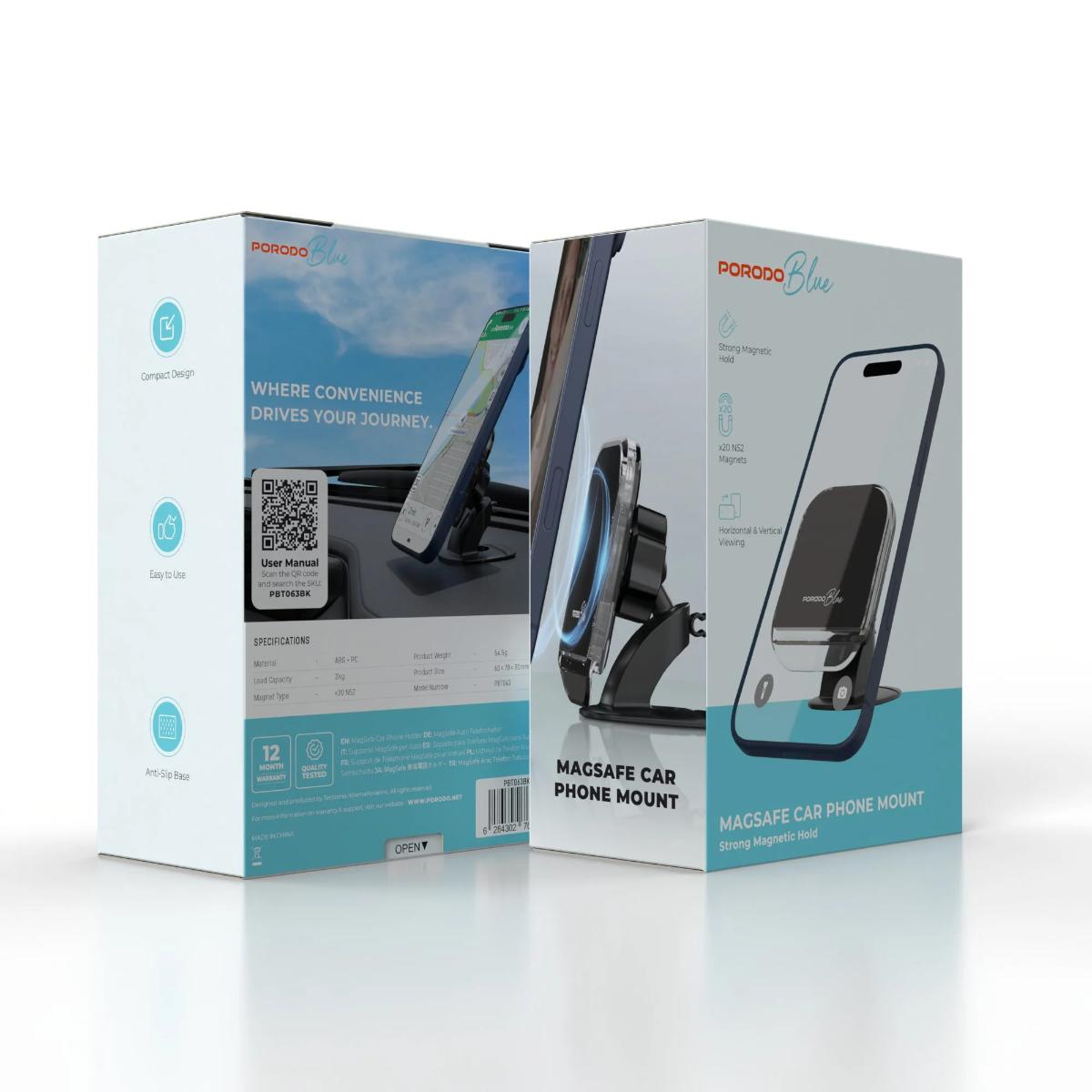 Porodo Blue Magsafe Car Phone Mount