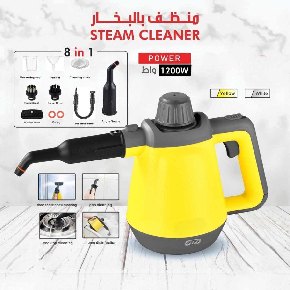 Portable 1200W Steam Cleaner with 8-in-1 Accessories