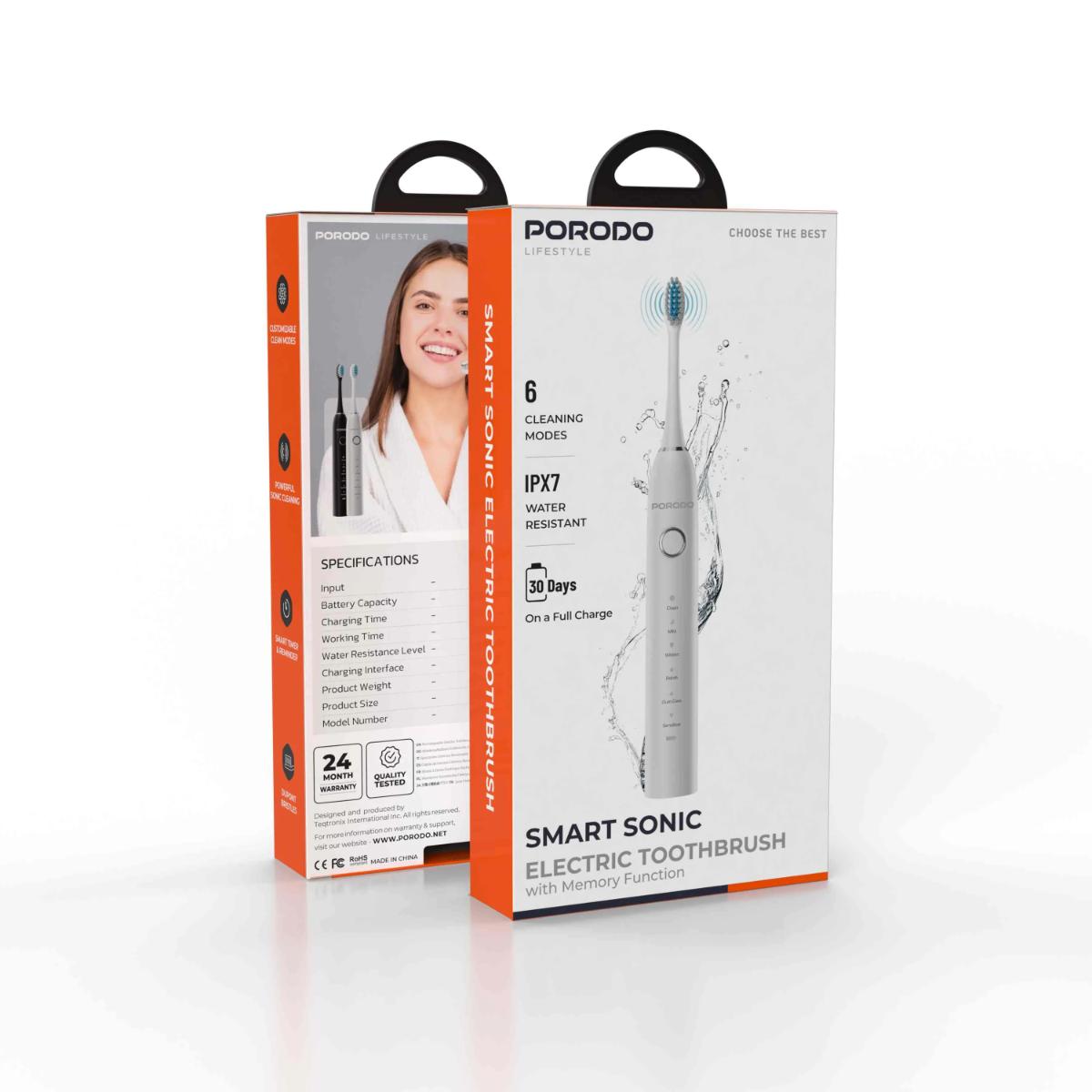 Porodo Lifestyle Smart Sonic Electric Toothbrush