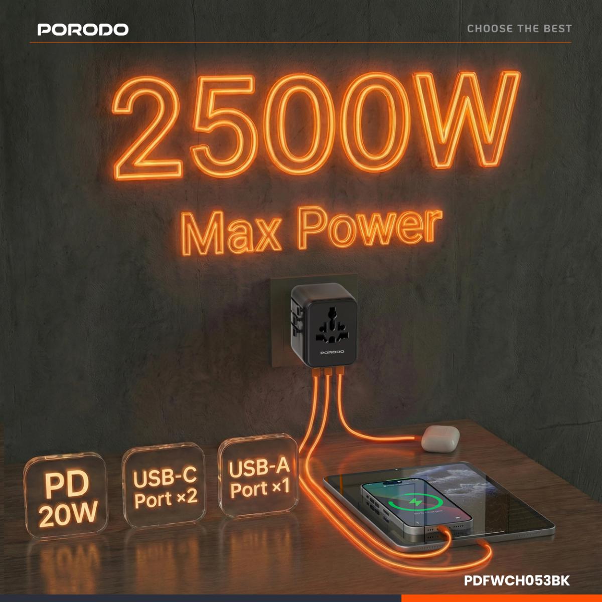 Porodo Universal Travel GaN Quick Charger