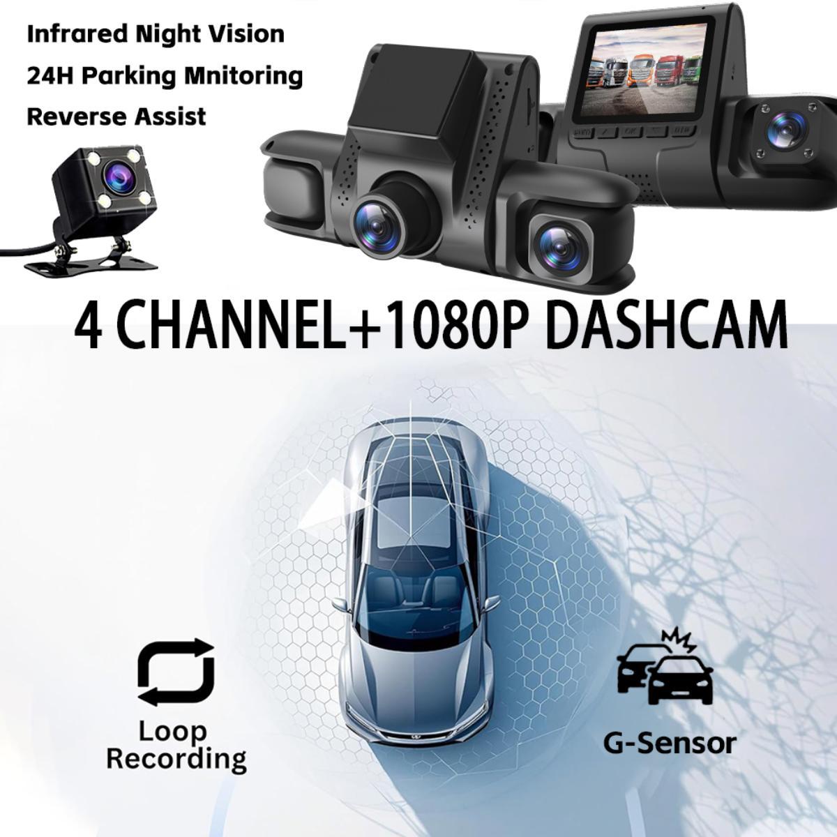 4 Camera Dash Cam 1080P WiFi GPS Car DVR