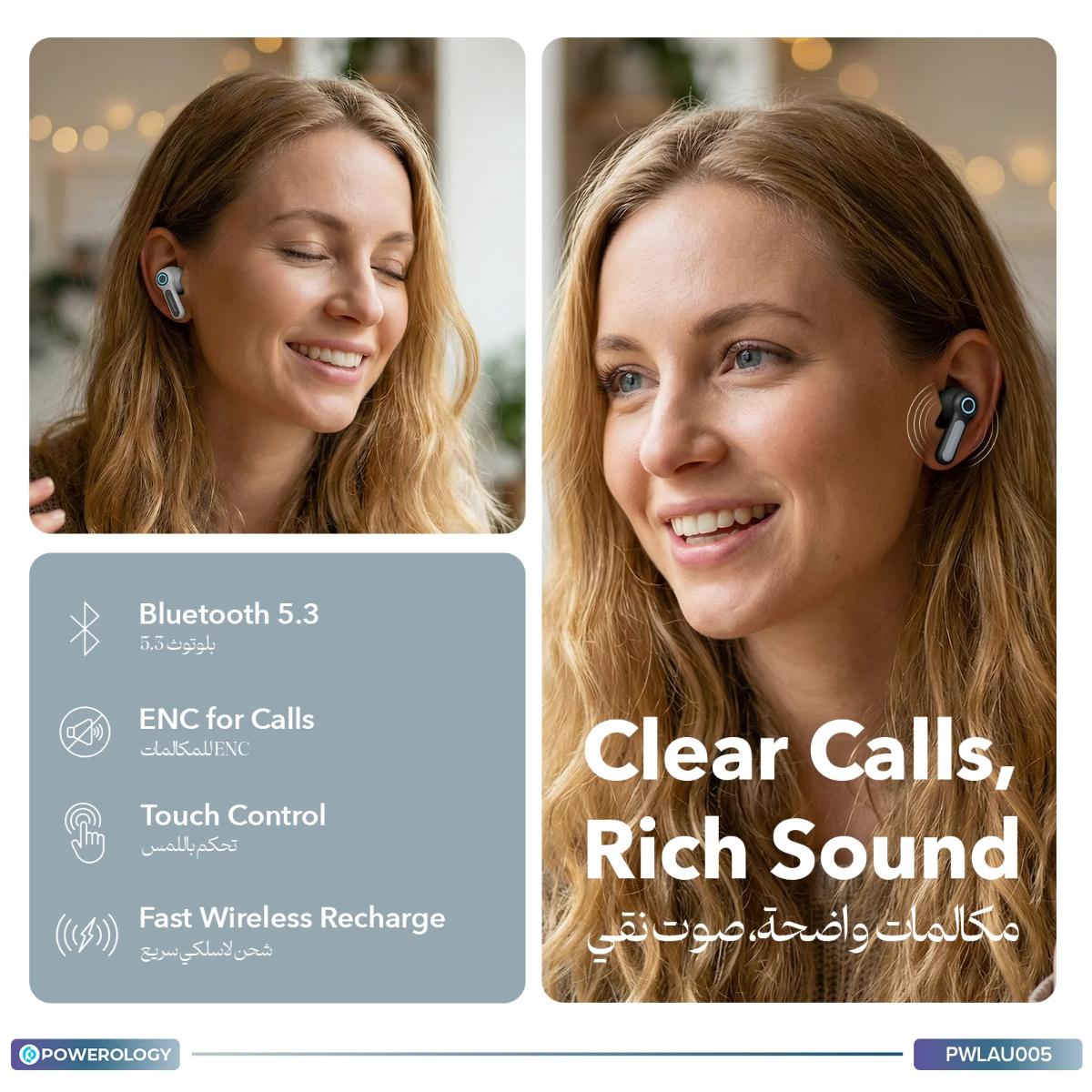 Powerology Quad ENC True- Wireless Buds