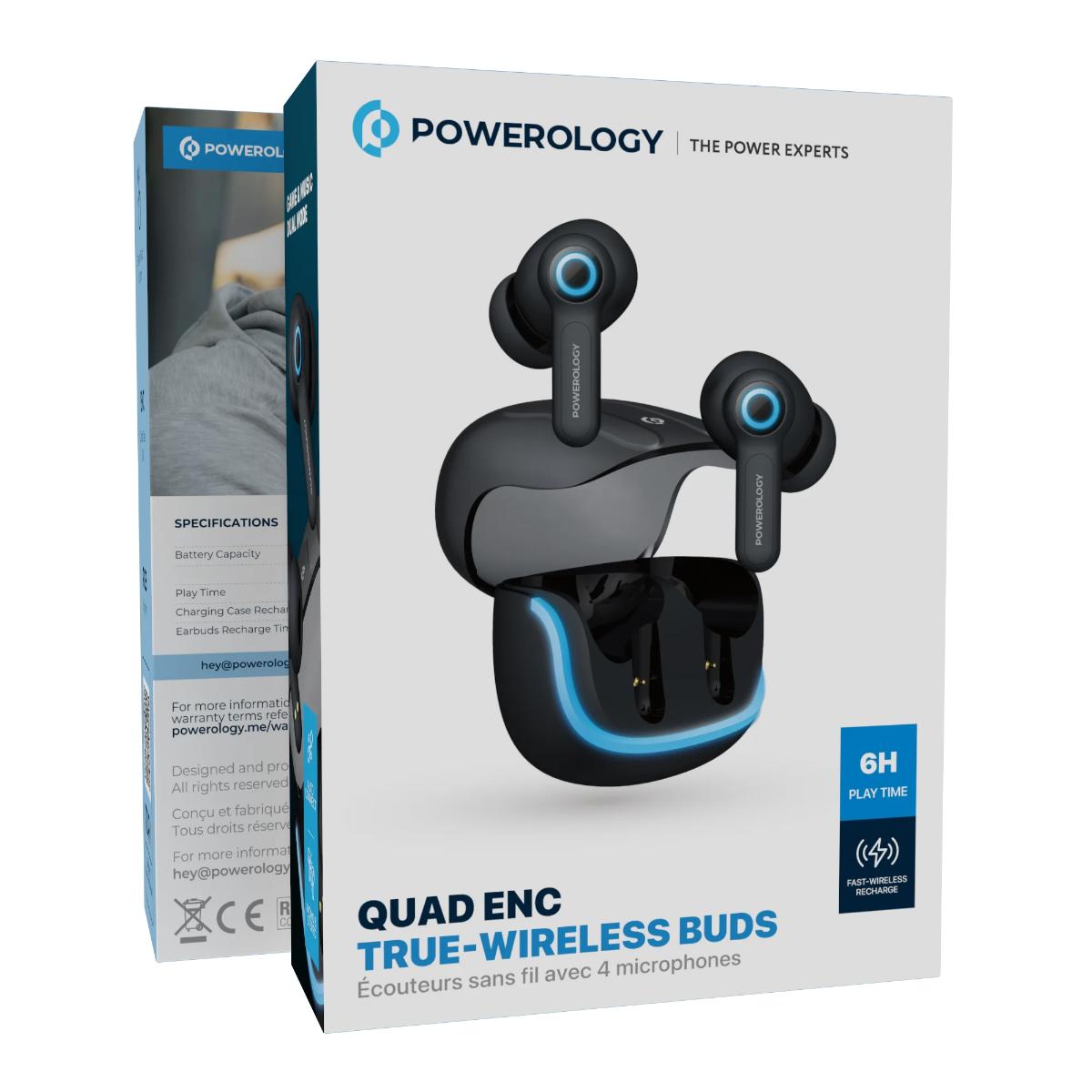 Powerology Quad ENC True- Wireless Buds