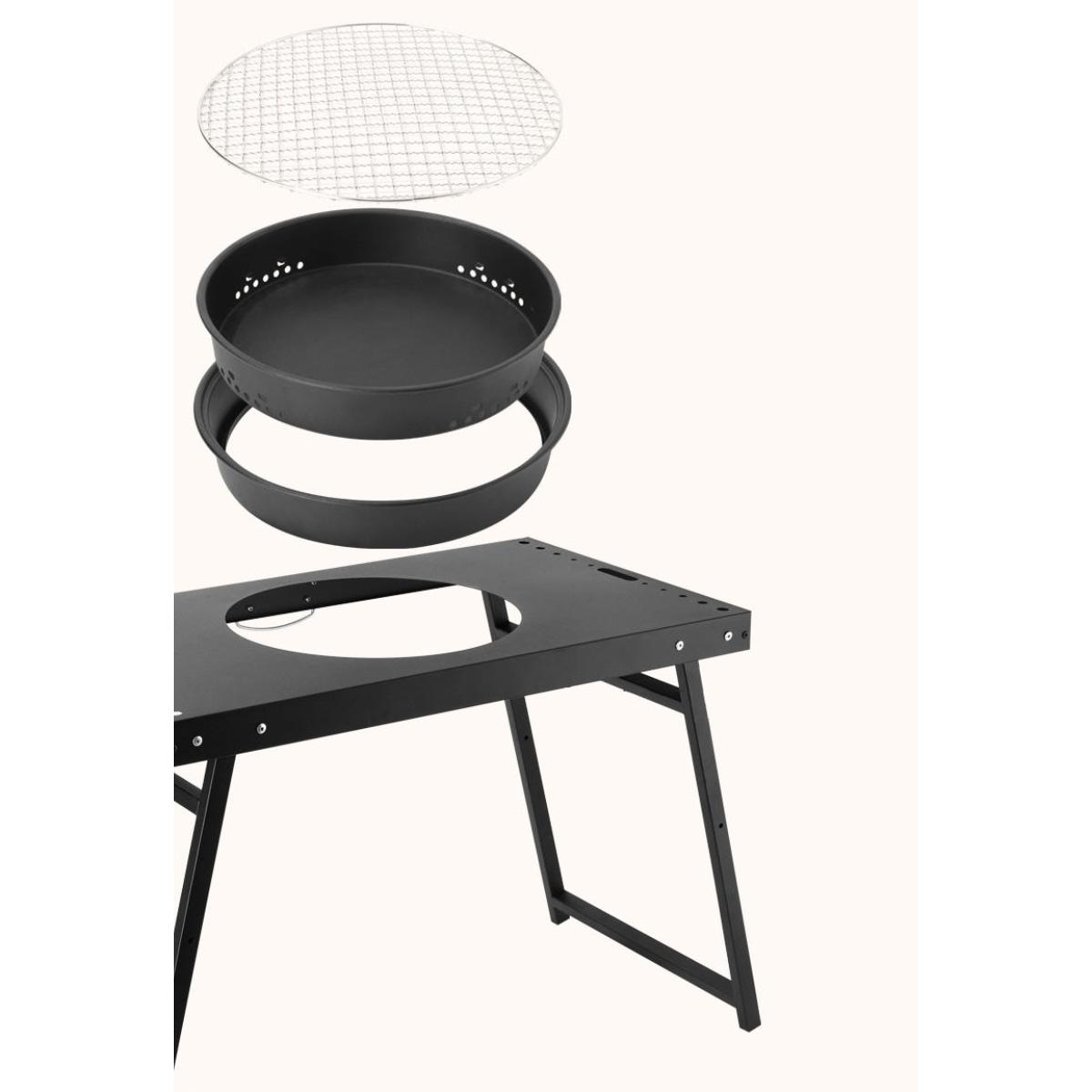 Portable Folding Charcoal BBQ Grill Table