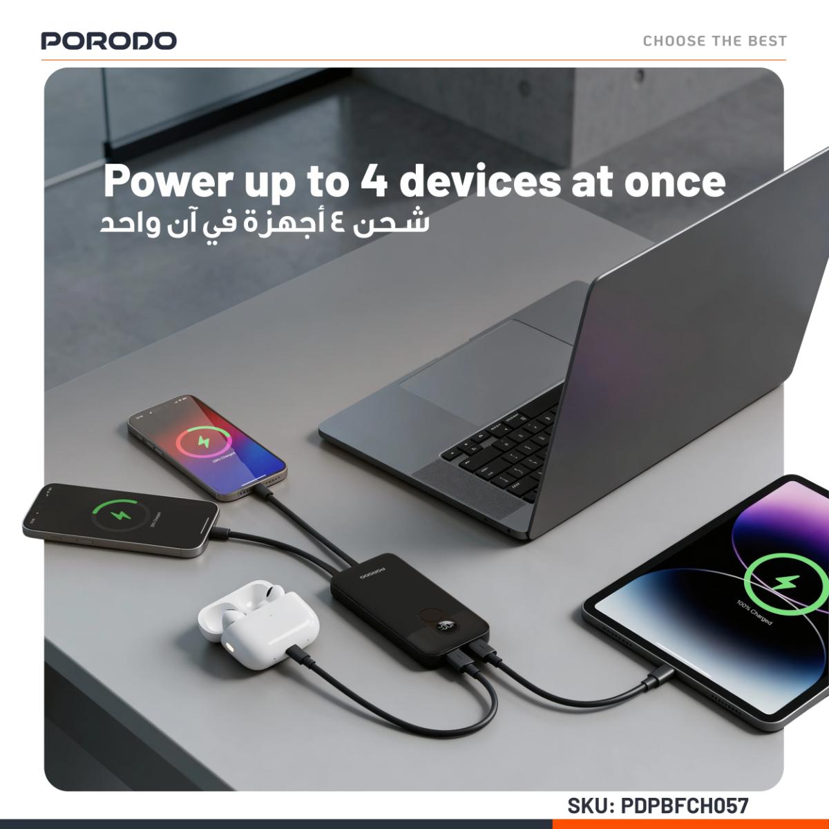 Porodo 10000mAh Digital Display Power Bank