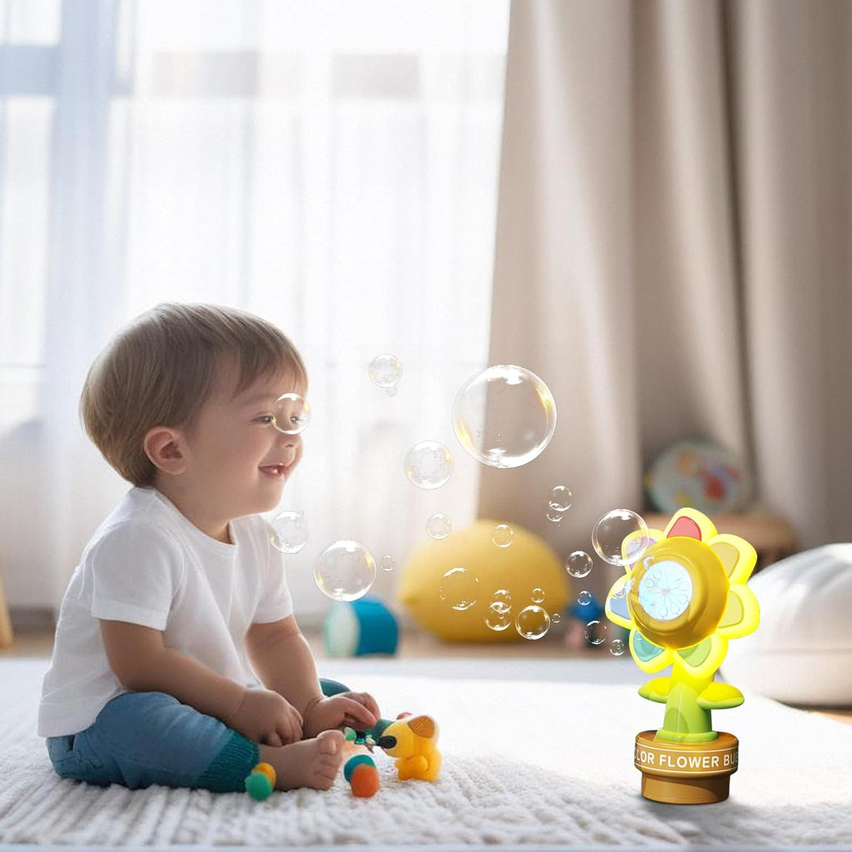 Dancing Sunflower Bubble Machine with Remote Control