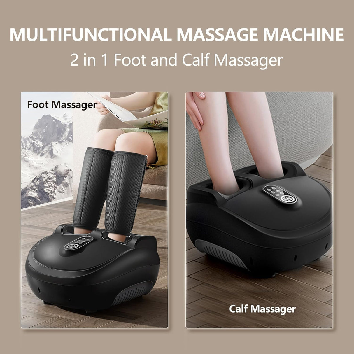 2-in-1 Shiatsu Foot & Calf Massager with Heat