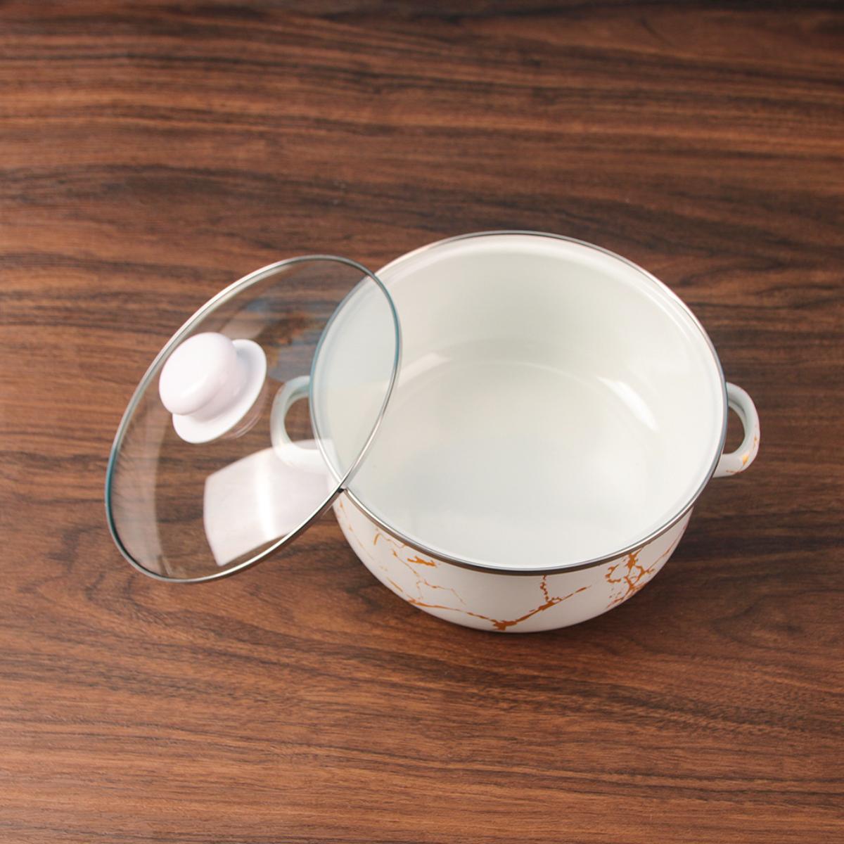 Marble Print Enamel Casserole Set