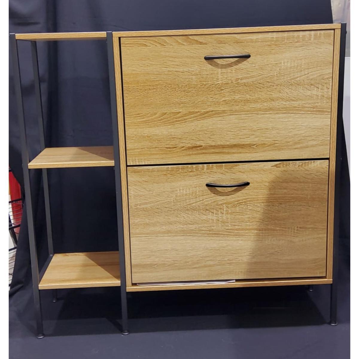 Modern 2-Layer Tilting Shoe Cabinet