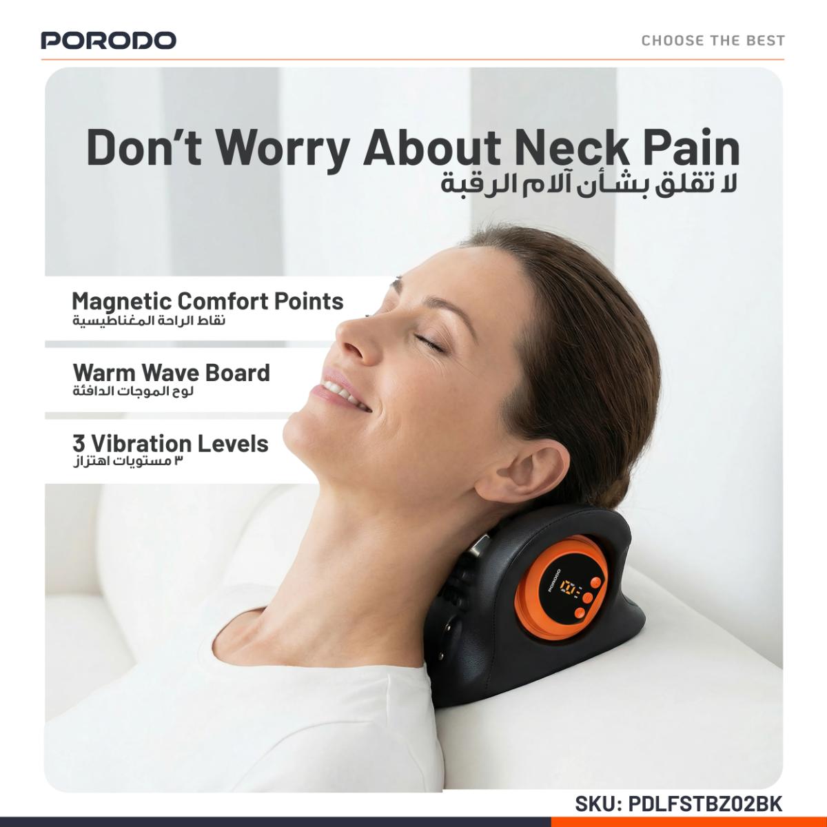 Porodo Tri-Mode Heated Cervical Pillow Massager
