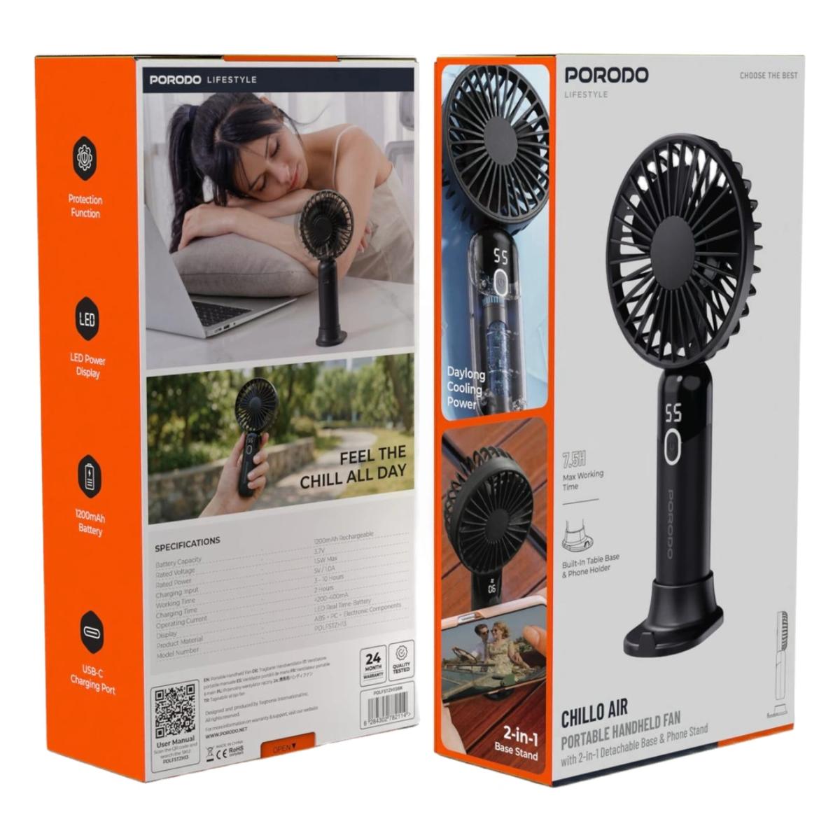 Porodo Chillo Air Portable Handheld Fan