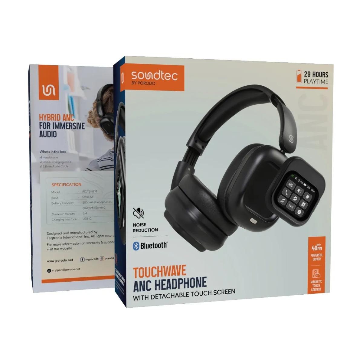 Porodo Soundtec TouchWave ANC Wireless Headphones