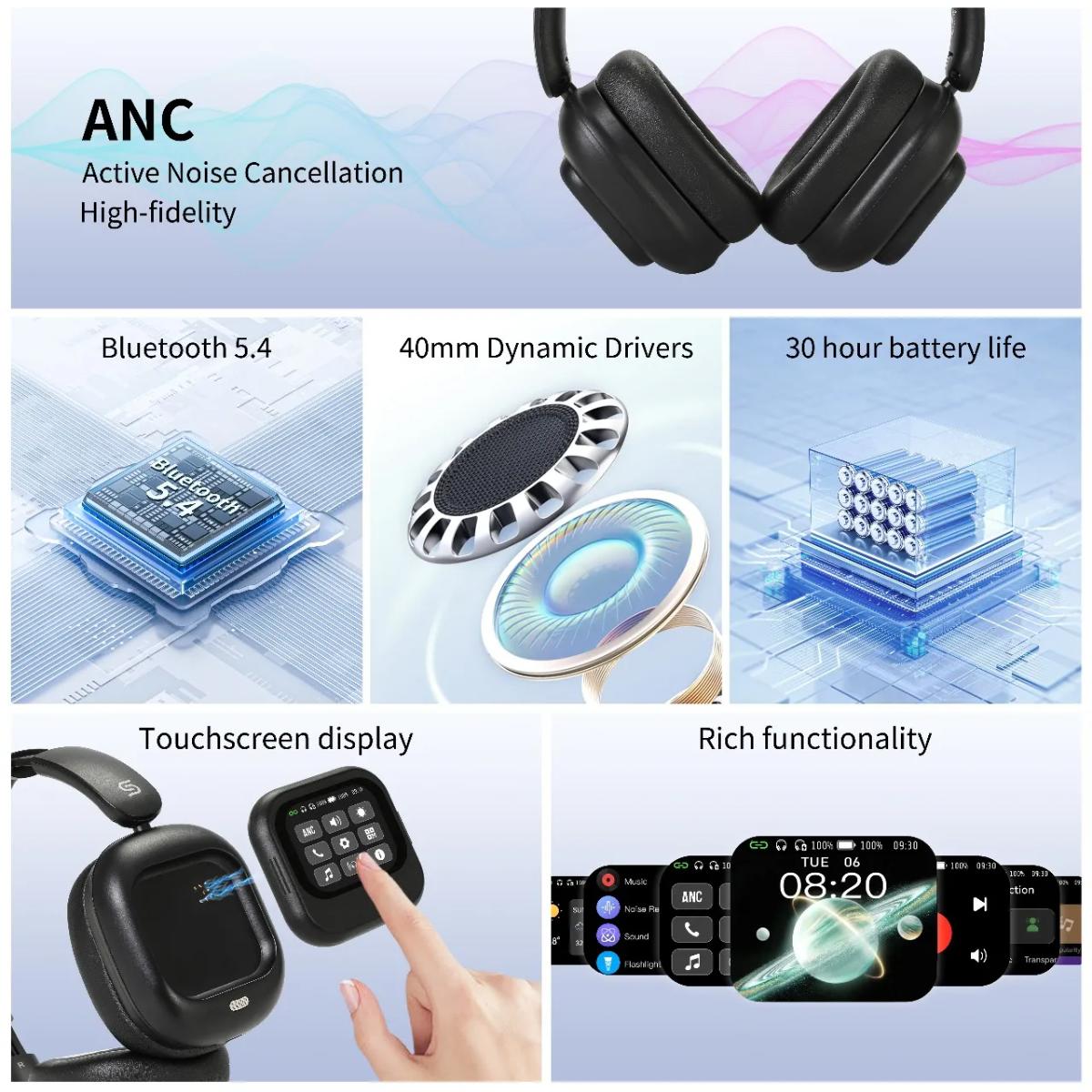 Porodo Soundtec TouchWave ANC Wireless Headphones
