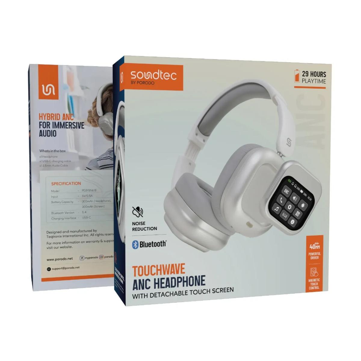 Porodo Soundtec TouchWave ANC Wireless Headphones