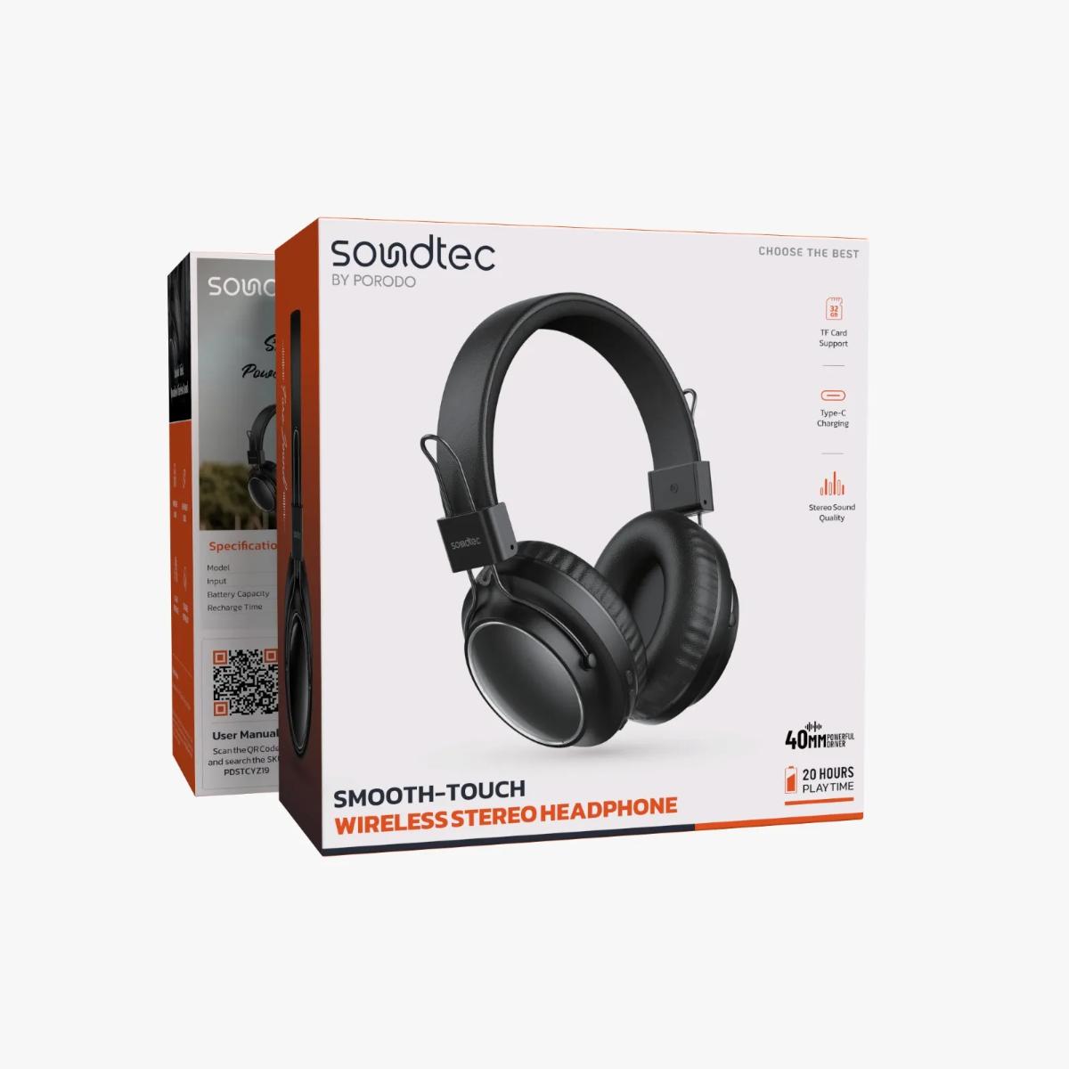 Porodo Soundtec Smooth Wireless Stereo Headphones