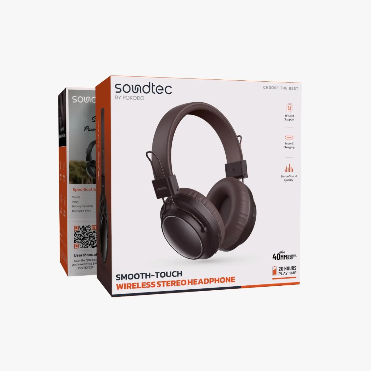 Porodo Soundtec Smooth Wireless Stereo Headphones
