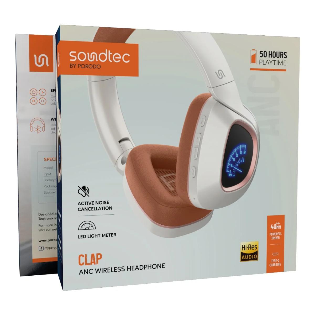 Porodo Soundtec Clap ANC Wireless Headphones