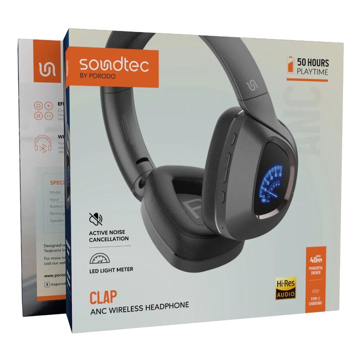 Porodo Soundtec Clap ANC Wireless Headphones