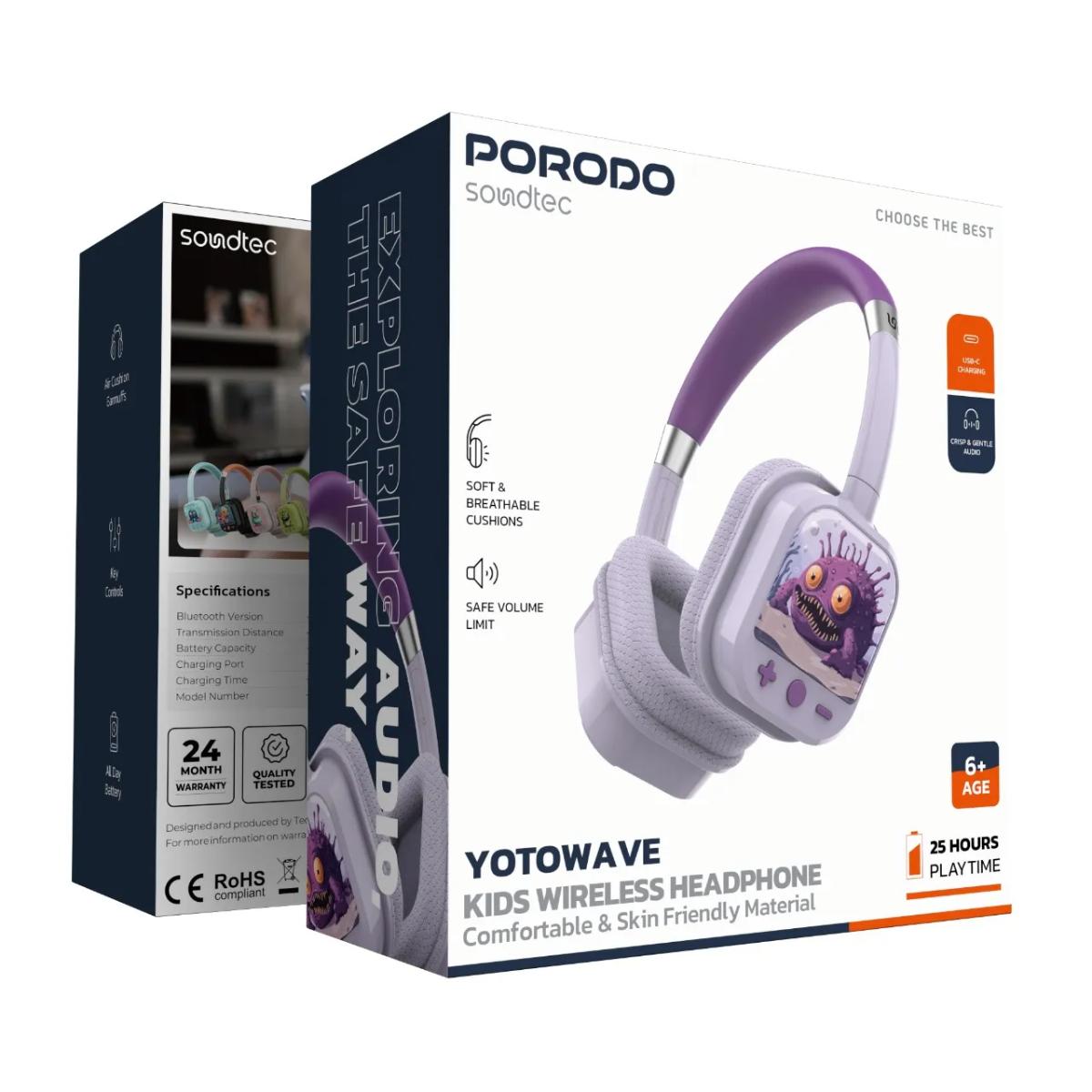 Porodo Soundtec Yotowave Kids Wireless Headphone