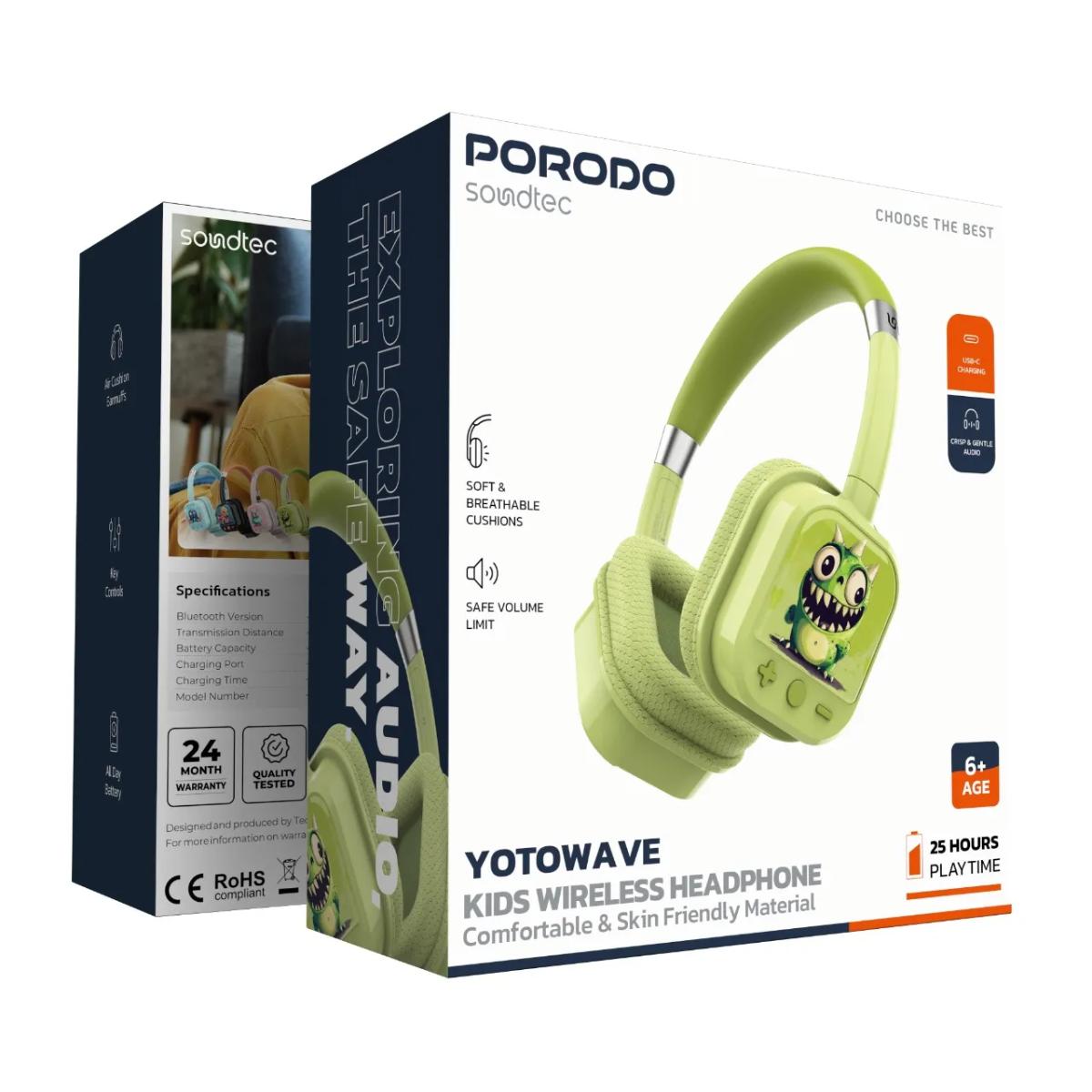 Porodo Soundtec Yotowave Kids Wireless Headphone