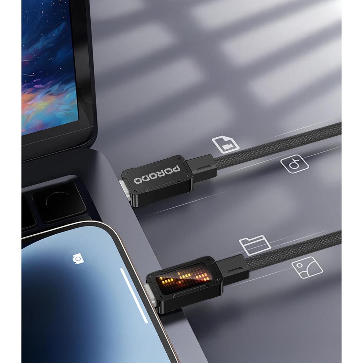 "Porodo USB-C to USB-C  Braided Cable "